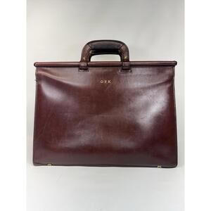 Schlesinger Brothers Vintage Leather Briefcase Lawyer Doctor Bag Oxblood 90s